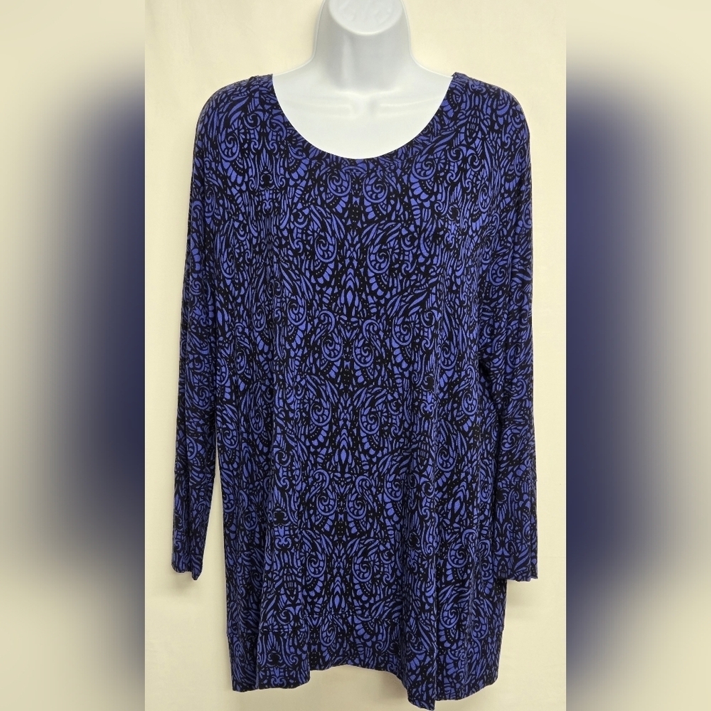 Soma L Slinky Stretch Knit Pullover Top Tunic Peep Back Straps